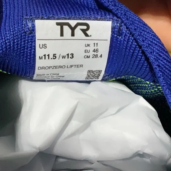 TYR DZ-1 DropZero Trainer in Blue M11.5 W13 - Picture 6 of 6